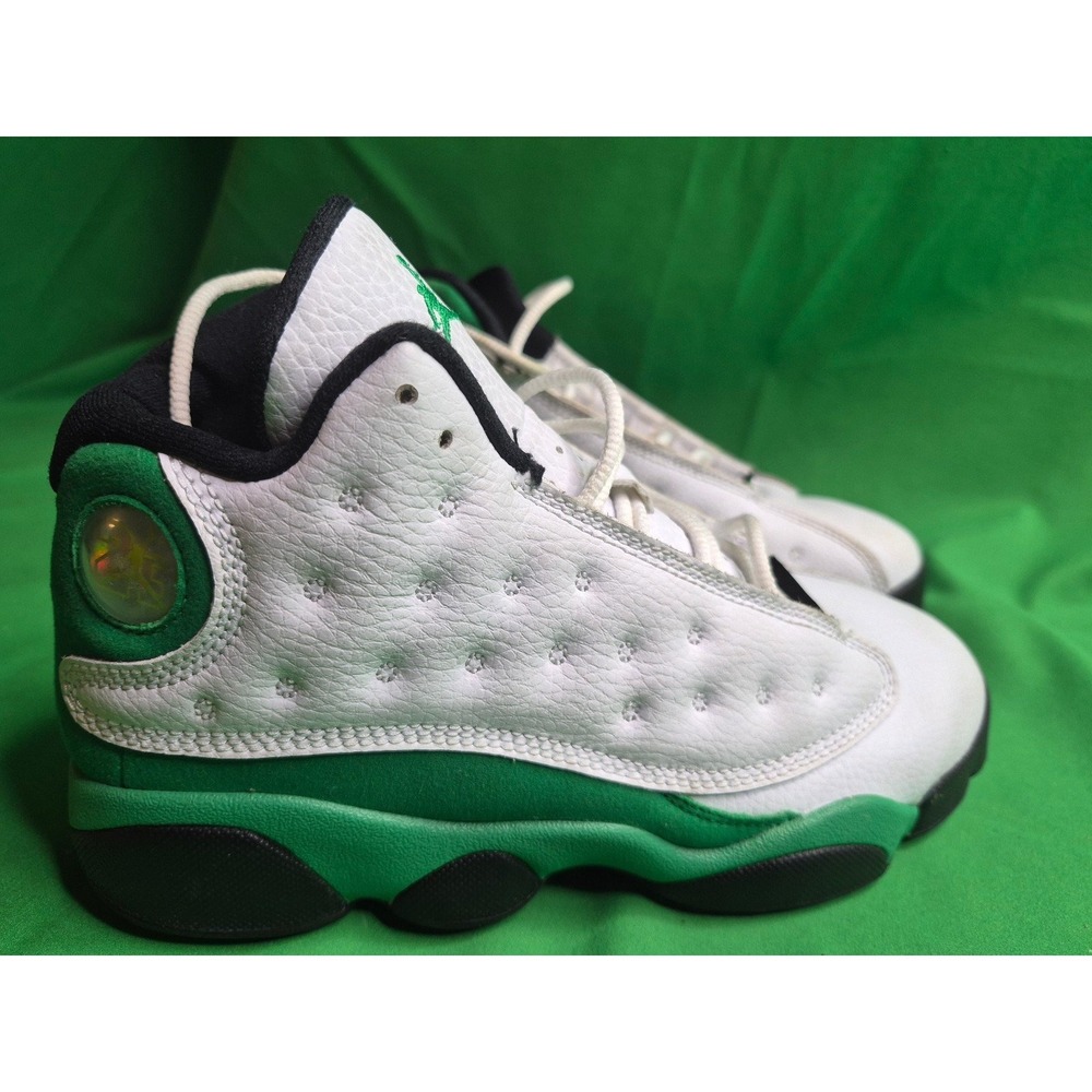 Jordan | Air Jordan 13 Retro PS "Lucky Green" White Sneakers | Size 3Y - Picture 3 of 6